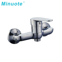 Robinet de douche mural en laiton à levier unique pour salle de bain, économiseur d'eau