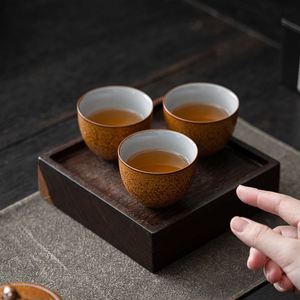 Taza de té de cerámica de gres vintage hecha a mano de lujo ligero estilo japonés, tono antiguo, con efecto de horno cambiante, para set de té Gongfu - Product Image 3