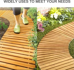 Camino de madera de 8 ', Realife Roll Out Pasarela de cedro de jardín resistente a la intemperie para exterior, patio, <span class=keywords><strong>Playa</strong></span> - Product Image 2