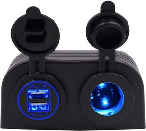 Xách tay kép USB xe sạc thuốc lá nhẹ hơn Ổ cắm điện hai lỗ Lều cơ sở - Product Image 5