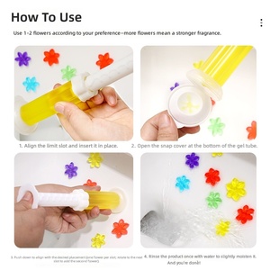 Gel Nettoyant WC Désodorisant Détachant Parfum Floral Naturel en Forme <span class=keywords><strong>de</strong></span> Fleur Outil Aromatique pour Salle <span class=keywords><strong>de</strong></span> Bain Maison Hôtel - Product Image 5