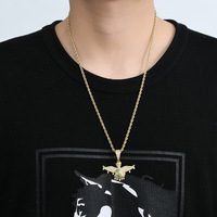 Pendentif Goutte d'eau, Ailes de Dollar, Sac d'argent, Collier pour Homme, Accessoires de Soirée Rap