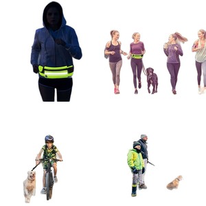 Laisse de ceinture pour animaux de compagnie avec corde de course élastique réfléchissante et antichoc pour les sports de plein air - Product Image 5