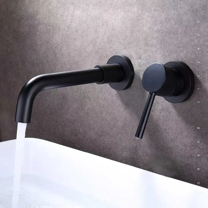 Amazon hot sales single handle chrome bathroom faucet 2 hole basin faucet wall mounted