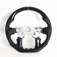 Setir Kemudi Flat Bottom Berbahan Serat Karbon dan Kulit Hitam untuk Toyota Yaris 2020-2021 Modifikasi Upgrade 375mm