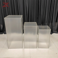 ZKAI Socle cylindrique élégant en PVC blanc personnalisé pour présentation de gâteaux et desserts pour événements de mariage