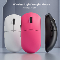 Ratón Inalámbrico Superligero para Juegos con USB-C, Sensor Óptico de 12000 DPI, Recargable de 500 mAh, 6 Botones Programables para PC y Mac, Color Rosa
