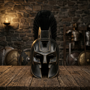 Casque grec en nickel noir, armure métallique 3D complète, imitation antique, pièce d'art de collection, technique de moulage - Product Image 3