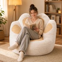 Fauteuil paresseux individuel en forme de patte de chat mignon, chaise d'appoint créative en tissu pelucheux en forme de patte d'ours pour chambre d'enfant et mobilier de maison