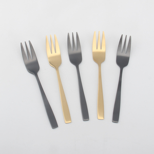 Bán buôn tùy chỉnh vàng đen <span class=keywords><strong>Mini</strong></span> Cake & salad trái cây ngã ba 304 thép không gỉ để sử dụng nhà - Product Image 3
