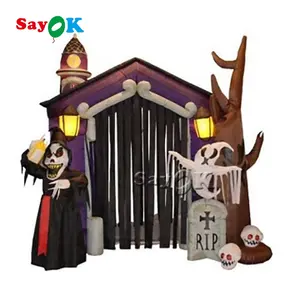 Halloween Yard Trang Trí Inflatable Halloween Skull Arch Bán Tùy Chỉnh Inflatable Ngôi Nhà Ma Ám Arch