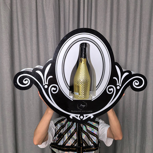 <b>Remote</b> Control RGB LED Wine Bottle <b>Holder</b>, Decorative Floral Acrylic Luminous Champagne Display Base - Product Image 4