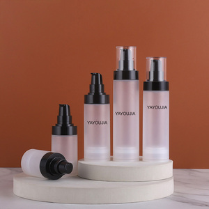 In Stock30ml 80ml 100ml 120ml di plastica nera smerigliata PP Airless fondotinta crema di siero lozione pompa Airless flacone - Product Image 1