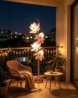 Lampe de table moderne Rose Vallée de Lys, abat-jour en verre en forme de pétale, structure en laiton, lumière décorative LED DC E26 pour chambre à coucher et salon