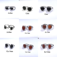 Liquidation prix usine pas cher pierre hommes femmes bagues rondes petite Agate bague ovale bagues en cuivre bijoux cadeau