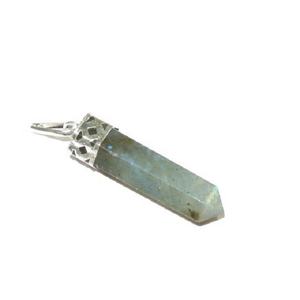 Haute qualité Cristal Pendentif labradorite Point Guérison Pierres Précieuses Crayon Cristal Hexagonal point Bijoux Collier Grossiste - Product Image 2