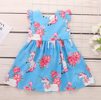 Robe florale pour filles tendance, vêtements de fête pour enfants, robes en coton pour filles, été, 3-5 ans, robe sans manches pour filles