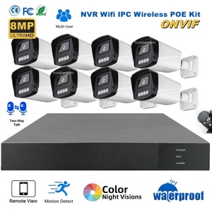 Système de caméra de sécurité extérieure NVR POE MIC 4MP CCTV, vision nocturne IP, caméra de surveillance extérieure pour la maison - Product Image 1