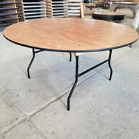 Table à manger en bois de pin 48 pouces, pliable, empilable, pour usage extérieur, avec structure en fer, imperméable, légère, design contemporain