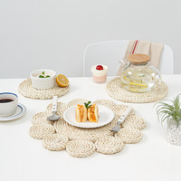 Sets de table et sous-verres en feuilles de maïs tissées à la main, résistants à la chaleur, écologiques, durables, antidérapants, design moderne et simple