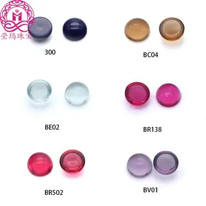 Wholesale 6mm glass cabochons round cut flat back cabochons in loose gemstone for jewelry accessories