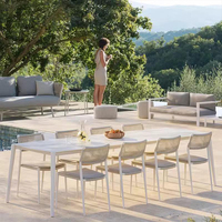 Ensemble de mobilier de jardin en corde tressée pour cour, table et chaises, résistant à l'eau et aux UV, chaises de jardin en aluminium, direct usine