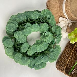 Fabricante al por mayor planta verde de ratán artificial hojas de eucalipto vid plástico flor falsa decoración para el hogar - Product Image 5
