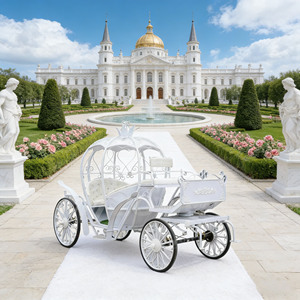 Grande carrosse en métal en forme de citrouille, chariot de Cendrillon pour décorations d'événements - Product Image 1