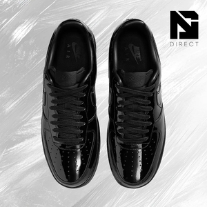 Nike Air Force 1 Low en Cuir Verni Premium 'Noir' – Baskets à Lacets à Bout Rond pour la Marche – Style Dropshipping - Product Image 3