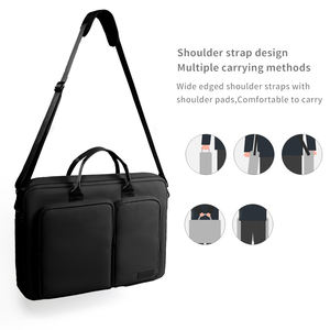 Sac fourre-tout imperméable en polyester à bandoulière 13 15 16 <span class=keywords><strong>17</strong></span> <span class=keywords><strong>pouces</strong></span> poche souple à fermeture éclair <span class=keywords><strong>pochette</strong></span> latérale pour <span class=keywords><strong>ordinateur</strong></span> portable pour hommes femmes - Product Image 3