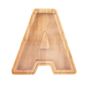 INS Creative Home Wood Letter Money Can Decoration Coffee Shop Coffee Bean Decoration Storage Can Tip Can