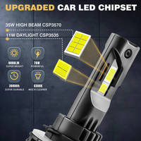 Ampoule LED H15 mini halogène 6500K blanche pour voiture, feux de route et feux de jour, 400 % plus lumineuse que les halogènes, sans erreur Canbus, lot de 2