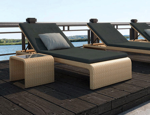 <span class=keywords><strong>Casa</strong></span> contemporánea o hotel sueño tumbona y mesa de muebles de patio de mimbre al aire libre sofá-cama - Product Image 6