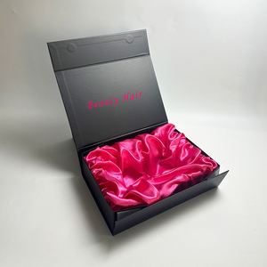 Boîte d'emballage cosmétique magnétique rigide en carton de luxe pour perruques tressées et extensions capillaires pour femmes noires, boîtes à perruques personnalisées en feuille d'aluminium - Product Image 5