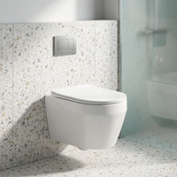 WC suspendu mural en céramique blanc brillant pour salle de bain, gain de place