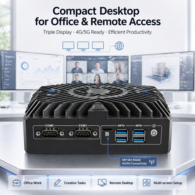 Intel 12th Gen Core I3-1215U I5-1235U I7-1255U 3  Dual COM 3x2.5G LAN SIM Slot DDR5 Active Cooling Edge Computing Mini PC