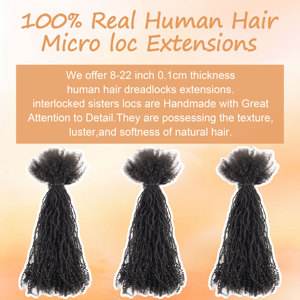 Estensioni Dreadlock Permanenti Fatte a Mano con <span class=keywords><strong>Capelli</strong></span> Umani Vergini al 100%, Stile Goddess Locs, con Punte Ricci, Colore e Dimensioni Personalizzabili - Product Image 5