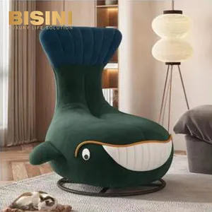 Net red Swivel sofa chair Comfortable lazy person single sofa whale animal shark chair Small room lounge chair