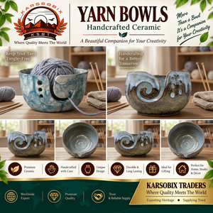 Handcrafted Durable Modern Ceramic Yarn Bowl Knitting Yarn Holder Decorative Bowls for Home Studio and Gift Use - Product Image 4