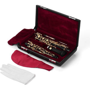 Tecla C de botón chapado en oro de <span class=keywords><strong>Oboe</strong></span> de rendimiento profesional para adultos con <span class=keywords><strong>clarinete</strong></span> semiautomático de Tubo negro de madera para músico - Product Image 6