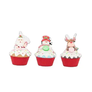 Three types of 3-inch cake shaped Christmas clay pendants for 2024 new Christmas decorations, Christmas tree pendants