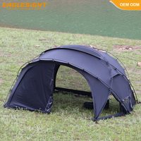 Tente de camping OEM grande taille PU3000mm 9.43 ㎡   Abri familial de base avec porte en filet, fenêtre en TPU et poêle intégré, tente dôme