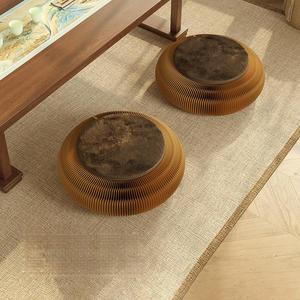 <strong>Round</strong> Portable Home <strong>Stool</strong> with Accordion-style Folding <strong>Cushion</strong> for Meditation, Suitable for Tea Rooms and Windowsills. - Product Image 6