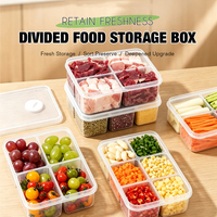 6-Fach Lebensmittel-Aufbewahrungsbox Kühlschrank-Organizer mit Timer-Deckel Mikrowellengeeigneter Lebensmittel-Vorbereitungsbehälter Snackbox