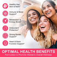 Gommes multivitaminées pour femmes, sans sucre, saveur fraise, supplément à mâcher, contribue à maintenir le bien-être des adultes, vitamines C, D, E