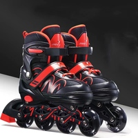 Chaussures de patinage en gros EACH, patins à roulettes ajustables pour enfants et filles, semelle en cuir, châssis en aluminium, pour l'extérieur