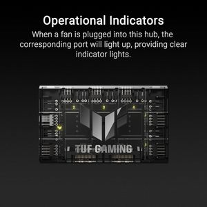 Hub de ventilateurs PWM ARGB TUF Gaming 6 ports avec alimentation SATA pour refroidissement de PC de bureau - Product Image 5