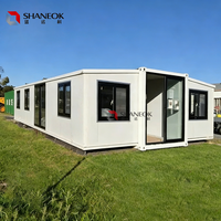 Maison conteneur pliable à double aile, étanche, 20 pieds 40 pieds, construction rapide, lodge mobile pour camping, entrepôt et usage résidentiel