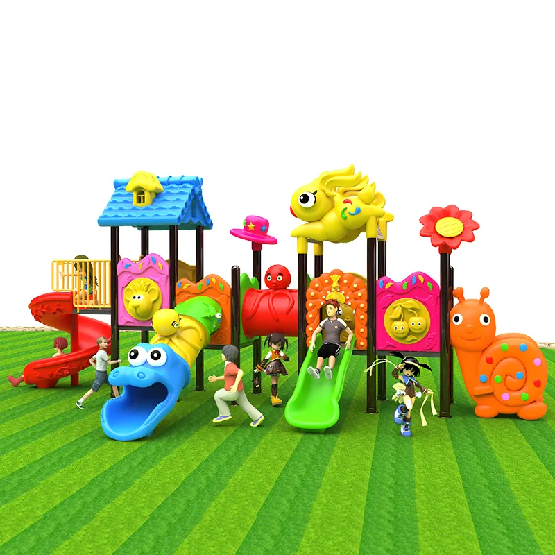 Multifunctional Playground Plastic Slide colourful children adventure park used outdoor games