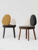 Chaise de salle à manger ergonomique minimaliste moderne en bois massif avec siège rembourré, style mi-siècle, luxe léger italien pour la maison et les restaurants